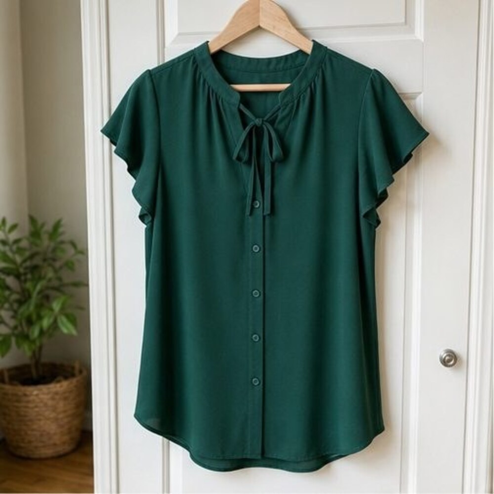 Emerald Pleated Blouse